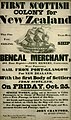 Image 47"First Scottish Colony for New Zealand" – 1839 poster advertising emigration from Scotland to New Zealand. Collection of Kelvingrove Art Gallery and Museum, Glasgow, Scotland. (from History of New Zealand)