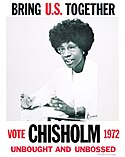 Poster for Shirley Chisholm's 1972 presidential campaign