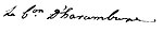 Signature de Louis-François-Alexandre d’Harambure