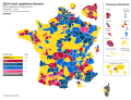 Simplified map shows which group won in each seat after the 2nd round.