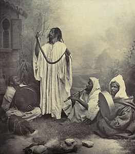 Moroccan snake charmers, by Tancrède Dumas (edited by Durova)