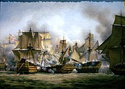 The 74-gun Redoutable (1795) at the Battle of Trafalgar.