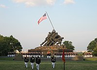U.S. Marine Corps War Memorial, located in Arlington County, Virginia, by Felix de Weldon 1954