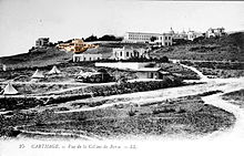 Carte postale ancienne représentant la villa Saumagne, sur la façade est de la colline de Byrsa