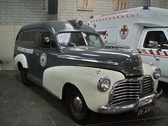 Ambulance australienne sur châssis d’automobile Chevrolet.