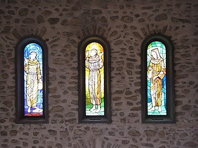 frère Léon à gauche, vitrail de l'église de l'immaculée conception à Greccio.