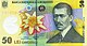 On a Romanian fifty lei note.