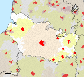 Localisation de l'aire d'attraction de Méaulte dans le département de la Somme.