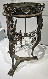 Roman rinceaux on a tripod with sphinxes, late 1st century BC-1st century AD, bronze, National Archaeological Museum, Naples, Italy