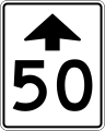 Upcoming/advance notice of speed limit change sign