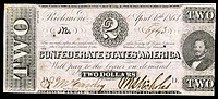 $2 (T61) Judah P. Benjamin Keatinge & Ball (Columbia, S.C.) (689,200 issued)