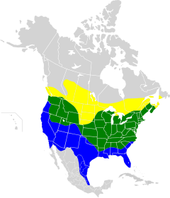 Azul: Inverno, verde: o ano todo, amarelo: Verão