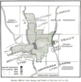 Image 74Map of land surveys and city boundary growth, 1812–1920 (from History of Columbus, Ohio)