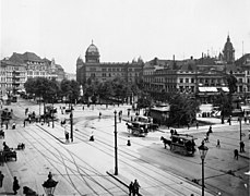 Alexanderplatz, 1908 (left to right: Lehrervereinshaus, Polizeipräsidium, Aschinger)