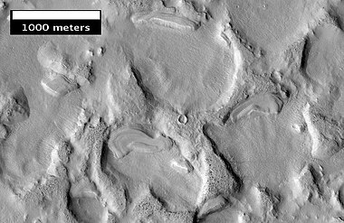 Another view of eroded terrain in Deuteronilus Mensae, as seen by HiRISE, under the HiWish program