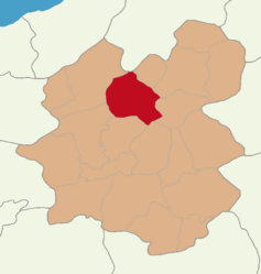 Map showing Tortum District in Erzurum Province