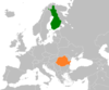 Location map for Finland and Romania.