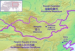 The Gobi Desert lies in the territory of People's Republic of China and Mongolia.