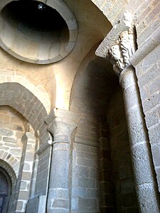 Interior of the bell tower, with oculus for hoisting the bells to the belfry.