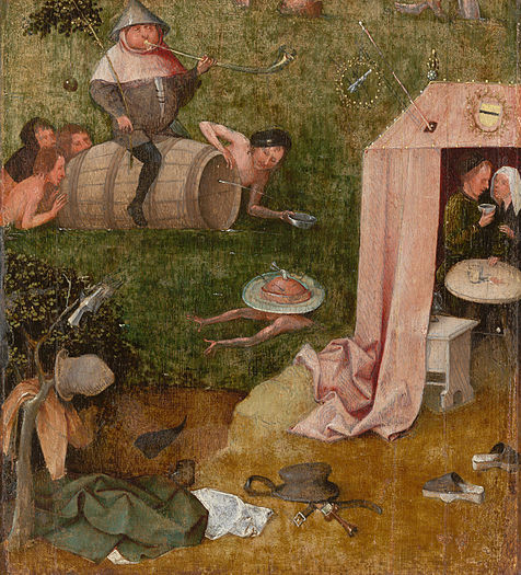 Détail, La Gloutonnerie, vers 1500-10 (?), Huile sur bois, 34,9 × 30,6 cm, Yale University Art Gallery.