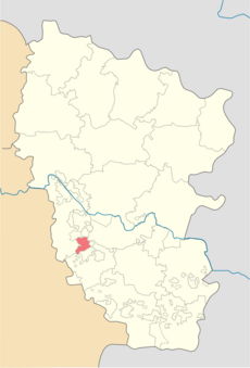 Kadiivka in red within the Luhansk Oblast.