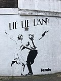 Lie Lie Land by female street artist Bambi in Islington, London
