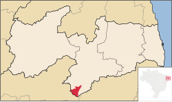 Location of São Sebastião do Umbuzeiro in the State of Paraíba