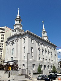 Philadelphia Pennsylvania Temple west and south facades, July 2016