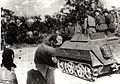 Chasseurs alpins roumains en guerre contre l'Axe en 1944 à bord d'un SdKfz 250