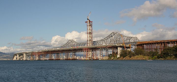 June 1, 2011: Construction progress on the SAS span on a late afternoon nearing the Summer solstice.