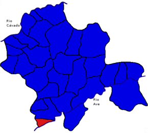 Localização no município de Póvoa de Lanhoso