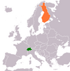 Location map for Finland and Switzerland.