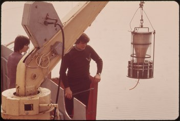 Retrieving a plankton sample