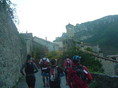 Entrée dans le village de Peyreleau