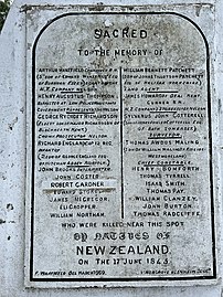 Wairau Affray plaque