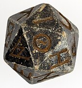 Twenty-sided serpentinite die from Ptolemaic Egypt[13]