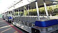 The studio tram tour ride typically operates with 3-4 cars, depending on the operating day and season. Ride operators will typically fill up all of the seats of the tram cars.