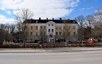 Vy över kanslihuset vid regementet.