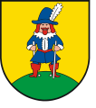 Pinnower Wappen mit dem Petermännchen (seit 2001)