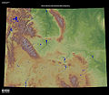 A relief map of Wyoming by the USGS.