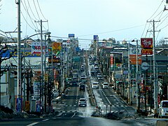 ゆりの木通り：根城バイパス（八戸市大杉平から根城七丁目を眺める）