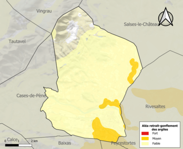 Carte des zones d'aléa retrait-gonflement des argiles.