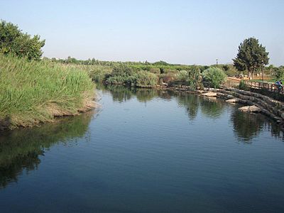 נחל אלכסנדר, כפי שנראה מגשר הצבים