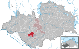 Läget för kommunen Alt Krenzlin i Landkreis Ludwigslust-Parchim