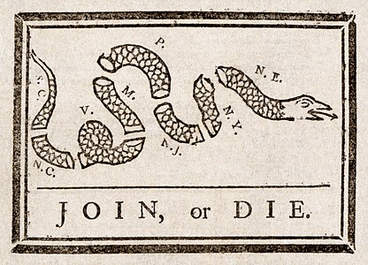 Join, or Die, by Benjamin Franklin (edited by Adam Cuerden)