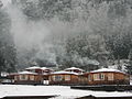 The maritime influence of some southern Andean valleys makes them prone to snow falls in winter such as in Curarrehue in the picture.