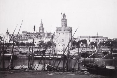 Charles Clifford - El Guadalquivir, la Torre del Oro, Sevilla (cerca de 1862)