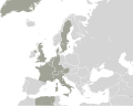 Eurovision events map (1957-1959) Saarland is annexed into (West) Germany