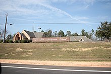 A picture of the church from the street