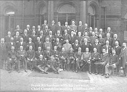 Frank Richardson with two of his sons at a chief constables meeting, Bradford 1905